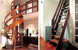 1. Лестница из коллекции итальянской фабрики Alfa Scale 2. Прямая деревянная лестница на косоуре, ступени открытые, без подступенка